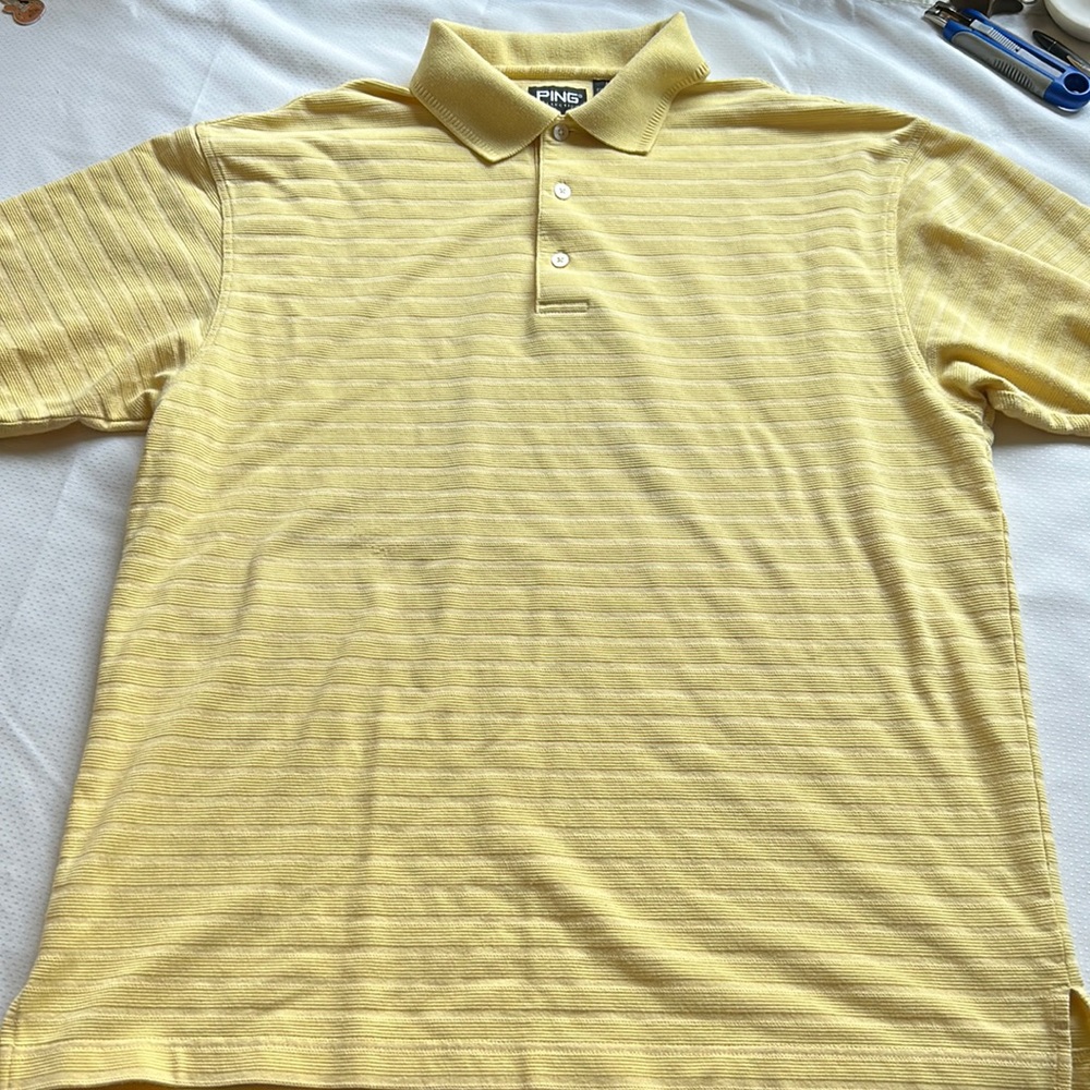 Ping Collection Golf Shirt Medium Dry Fiber Dynamics Cotton & Wicking Polyester